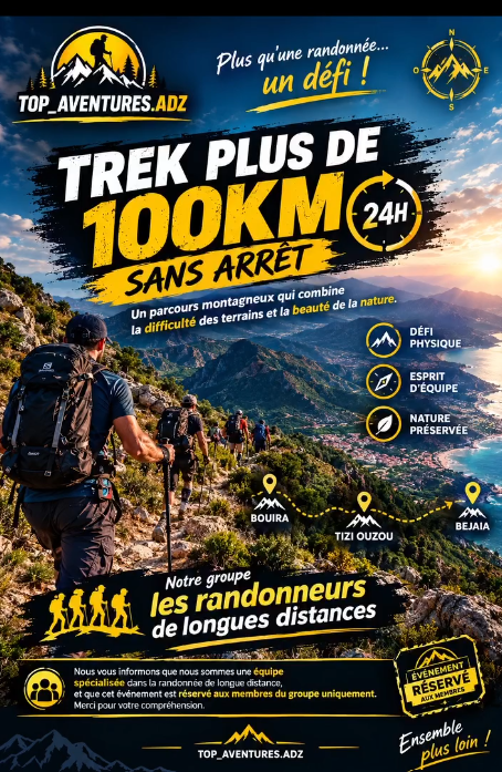 Trek de plus de 100 km – 24 h sans arrêt